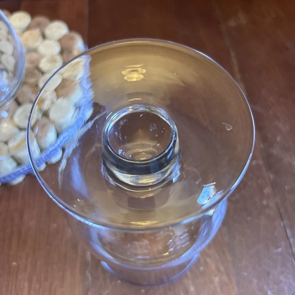 New Carolina by Zodax Fern Sketch Glass‎ Small Hurricane Vase Set Of 2